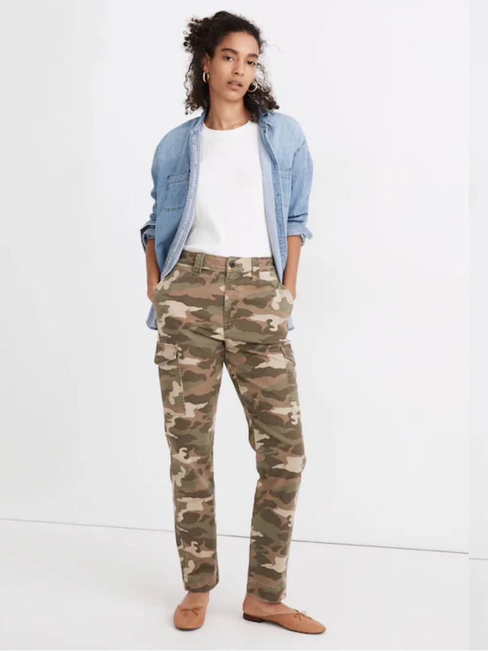 Madewell High Rise Camo Cargo Pants Straight Leg Size 27